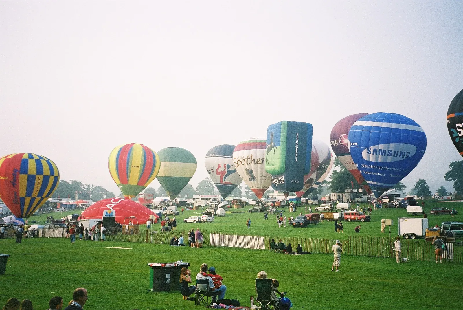 Balloons inflating at the Bristol International Balloon Fiesta