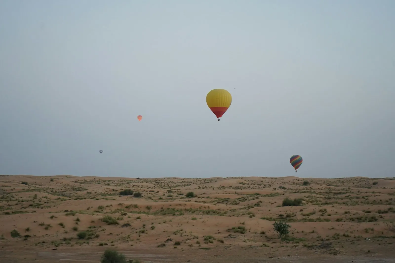 Hot air balloons over the desert near Dubai