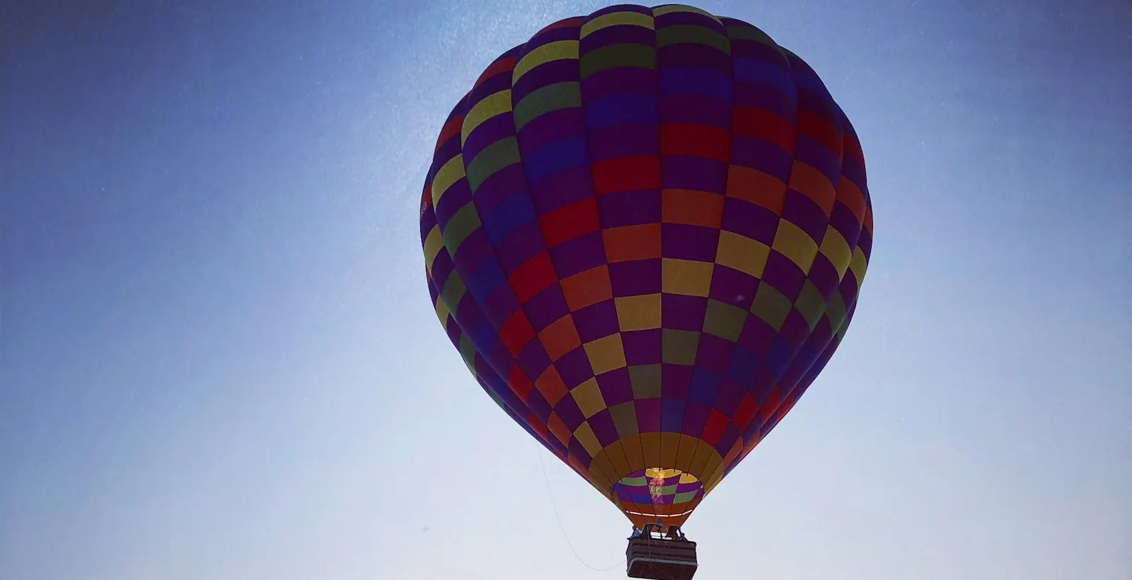 A hot air balloon over St. Jacobs, Ontario