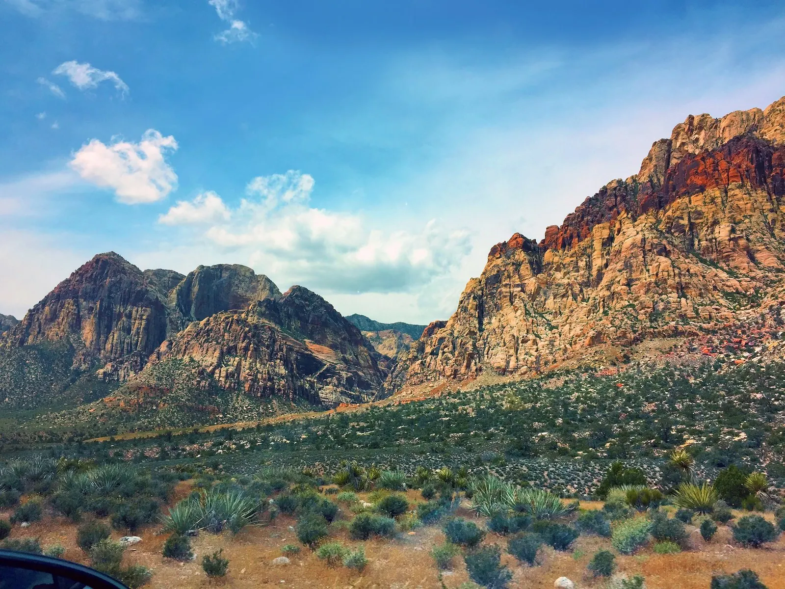 Red and gray desert cliffs outside Las Vegas