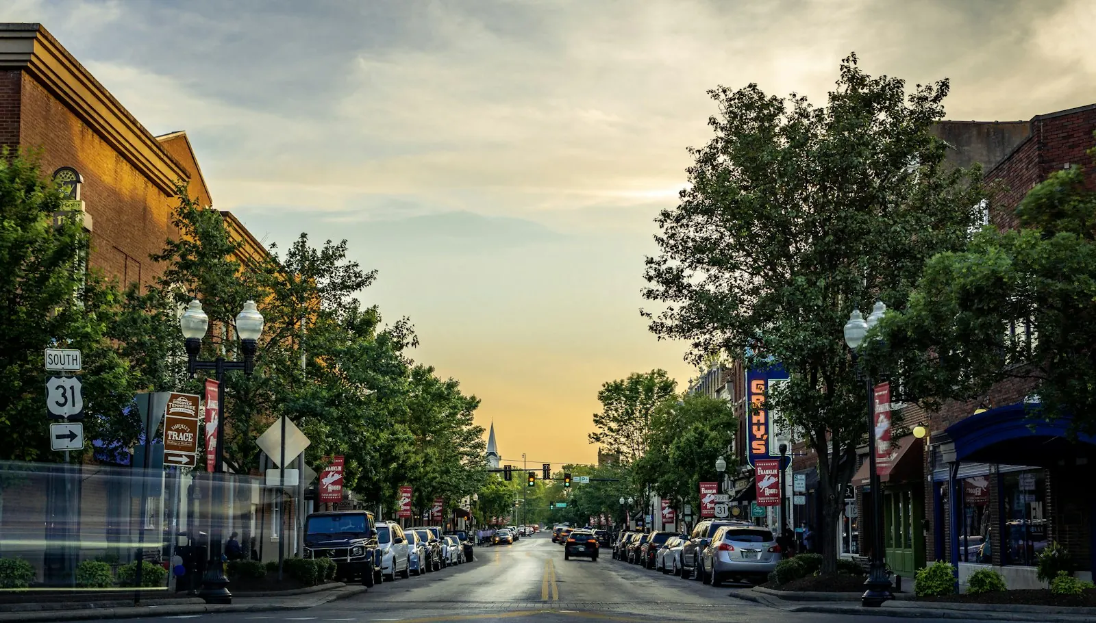 Main Street in downtown Franklin, Tennessee
